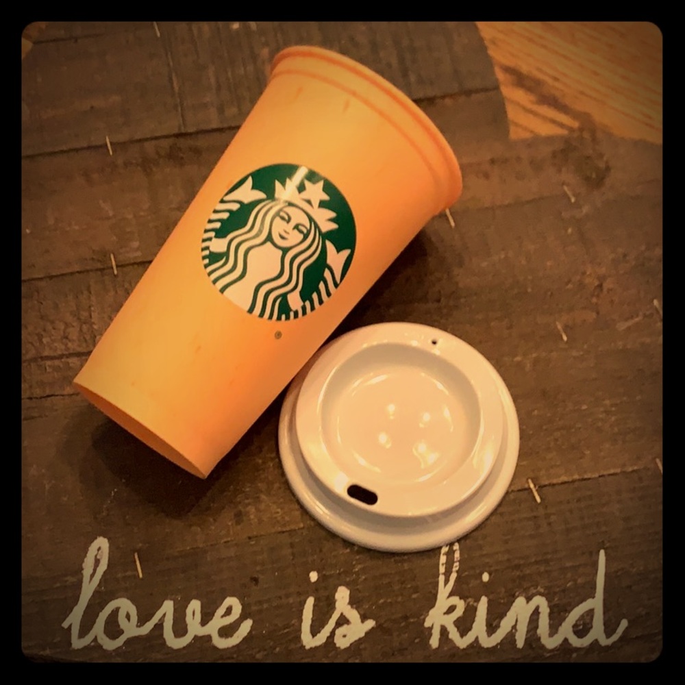 🧡Starbucks Reusable Coral Marble Hot Cup🧡